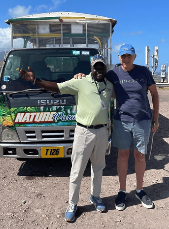 Robert pictured with tour guide, Moses