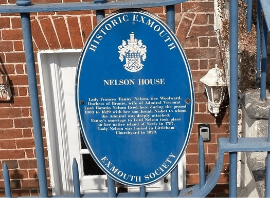 Blue plaque at Nelson House, Exmouth