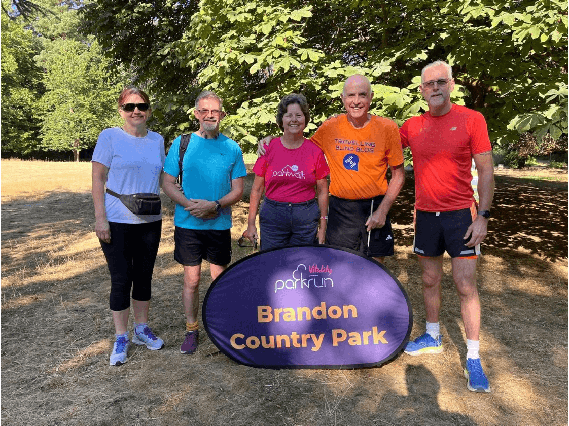 Our group at Brandon Country Park parkrun: Nicky, Chris, Jane, Robert and Keith